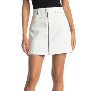 1.State White Stretch Jean Mini Skirt New